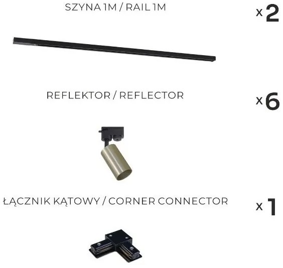 Zuma Line 3563 - Spot pentru sistemul de șină TUBE 6xGU10/35W/230V negru/auriu