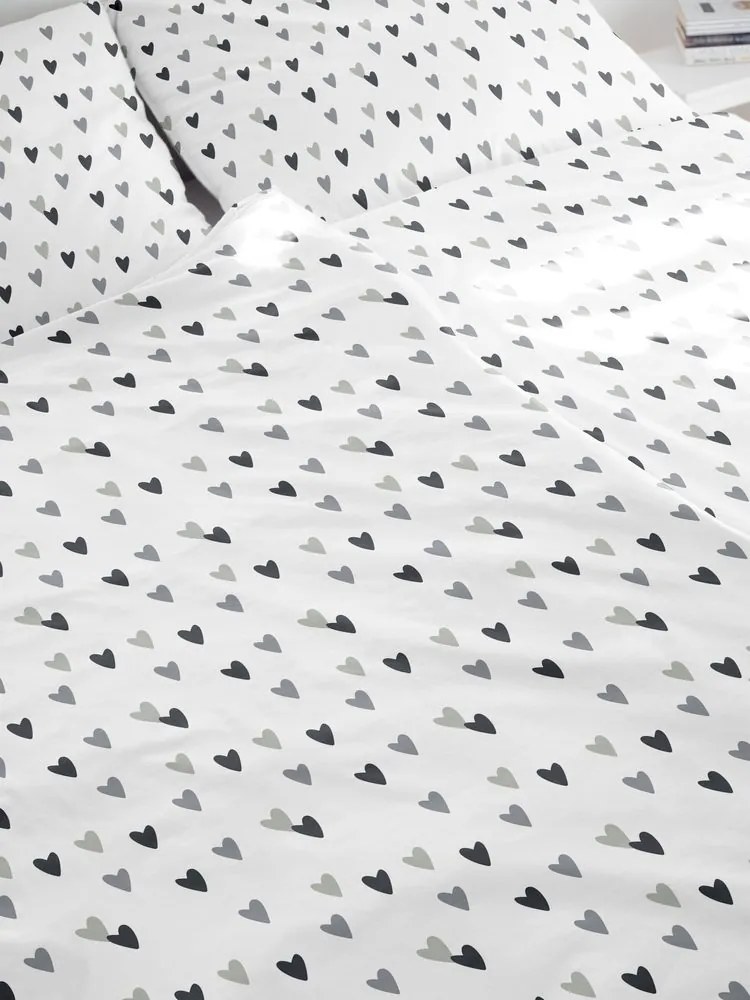 Lenjerie de pat din bumbac INIMIOARE