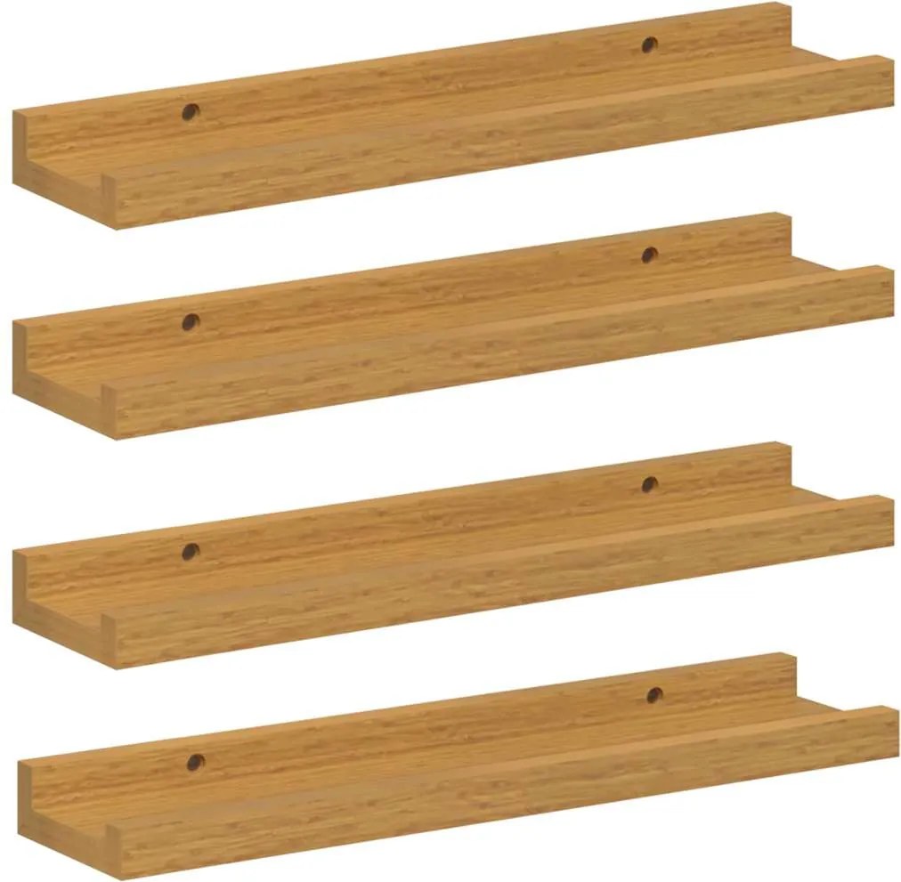vidaXL Raft de perete cu raft 4 pcs Bej 40 x 9 x 3 cm Lemn compozit