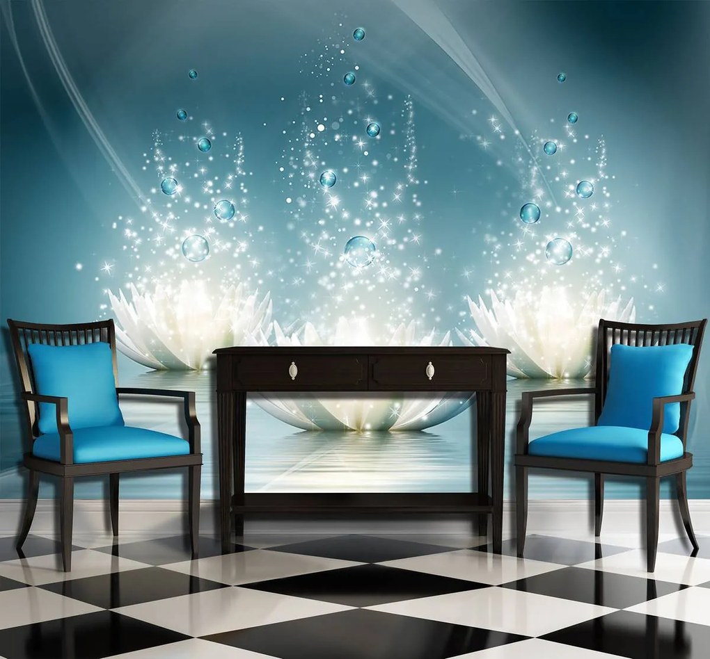 Fototapet - Crinul în albastru ceruleu (254x184 cm)