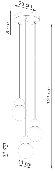 Lustră pe cablu Sollux SL.1391 PEKKA 3xG9/8W/230V alb