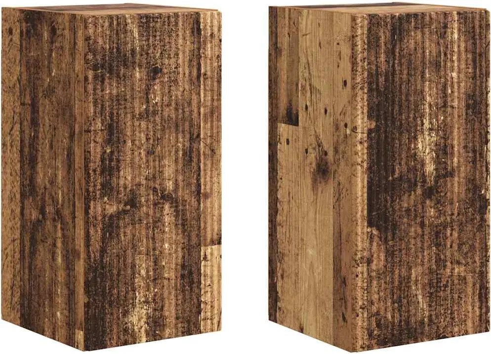 vidaXL Dulap TV de perete Pe perete 2 pcs Lemn Vechi 30 x 31 x 60 cm