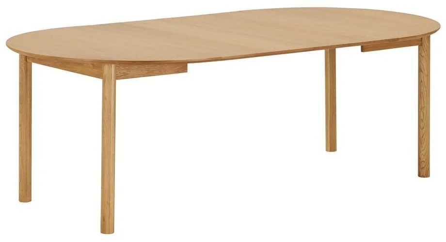 Masă de dining rotundă extensibilă cu aspect de lemn de stejar cu blat suplimentar ø 120 cm Bundaberg – House Nordic