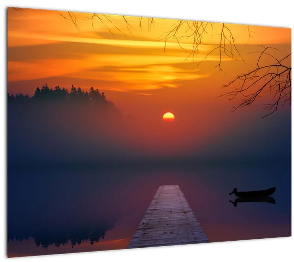 Tablou cu podul în apus de soare (70x50 cm)