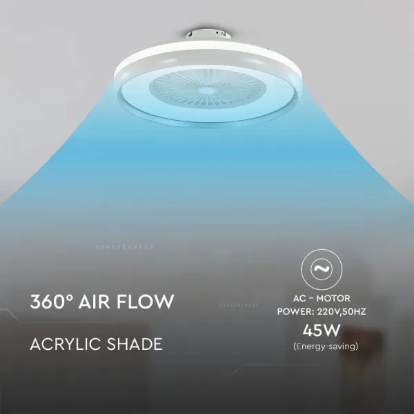 Plafonieră LED cu ventilator LED/45W/230V 3000/4000/6500K gri