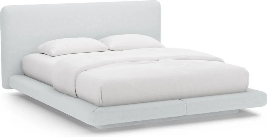 Pat matrimonial gri deschis tapițat 160x200 cm Linea – Micadoni