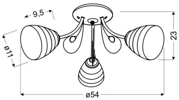 Lustră aplicată SIMPLI 3xE27/40W/230V