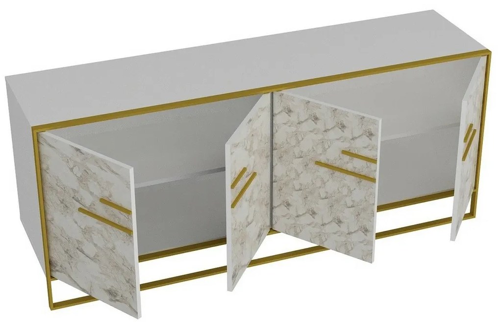 Dulap Polka Gold and White