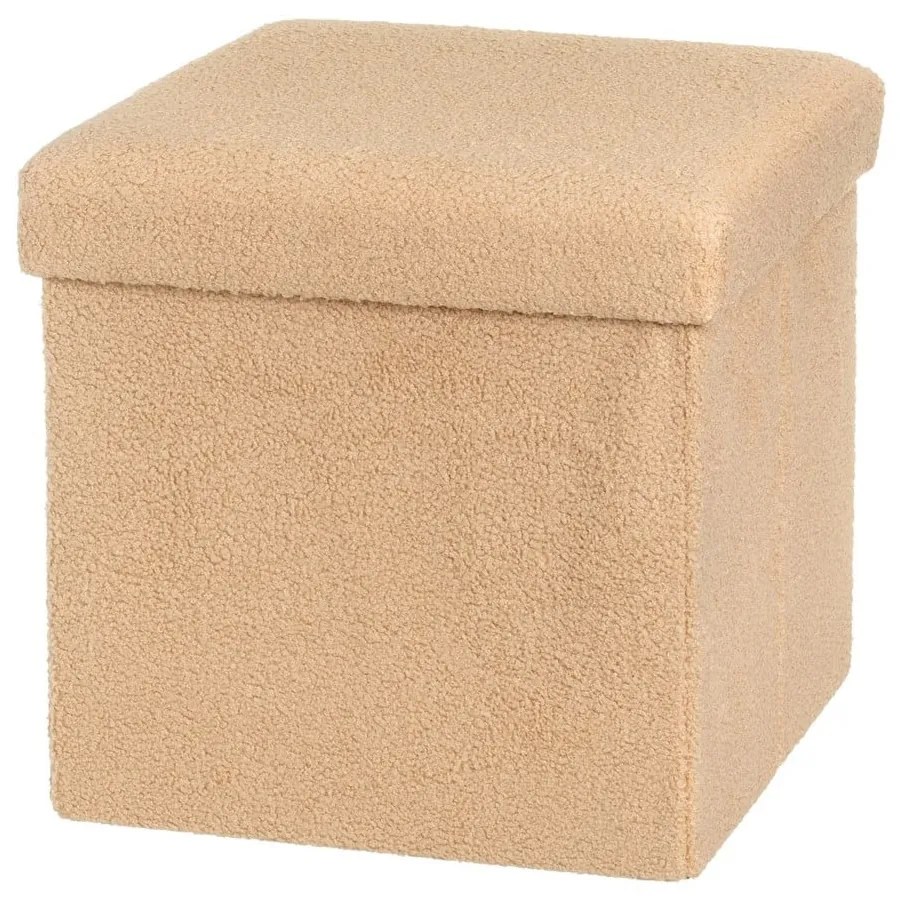 Taburet maro deschis cu tapițerie din țesătură bouclé Folding – Casa Selección