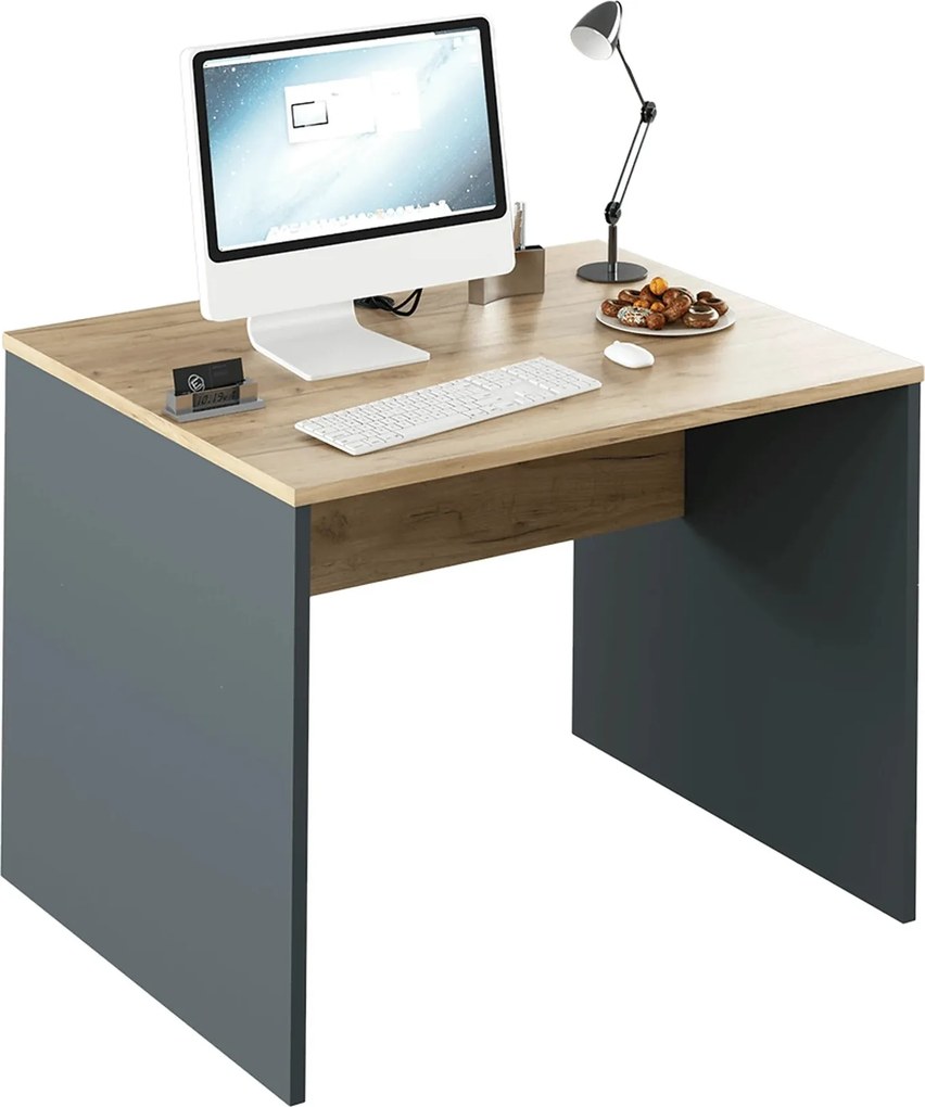 Masa birou RIOMA NEW TYP 12, gri grafit/stejar artisan, DTD laminat, 1