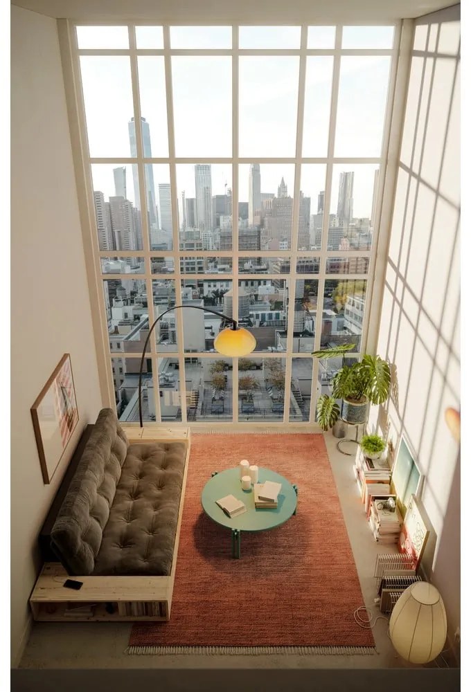 Canapea maro închis extensibilă 244 cm Base – Karup Design