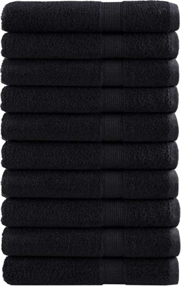 vidaXL Prosop pentru musafiri SOLUND 25 pcs Negru 80 x 200 cm 550 gsm