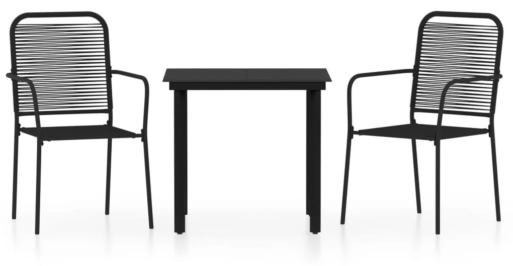 3099137 vidaXL Set de mobilier pentru grădină, 3 piese, negru