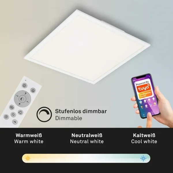 Plafonieră LED RGBW Briloner 7087-016 SMART LED/24W/230V Wi-Fi Tuya + telecomandă