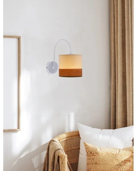 Lampă de perete BIANCO 1xE27/40W/230V alb/maro
