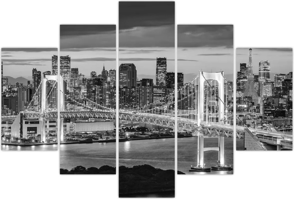 Tablou - Negru și alb oraș mare (150x105 cm)