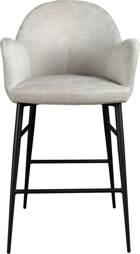 Scaun de bar design LUX, Metal, Tesatura, Light grey