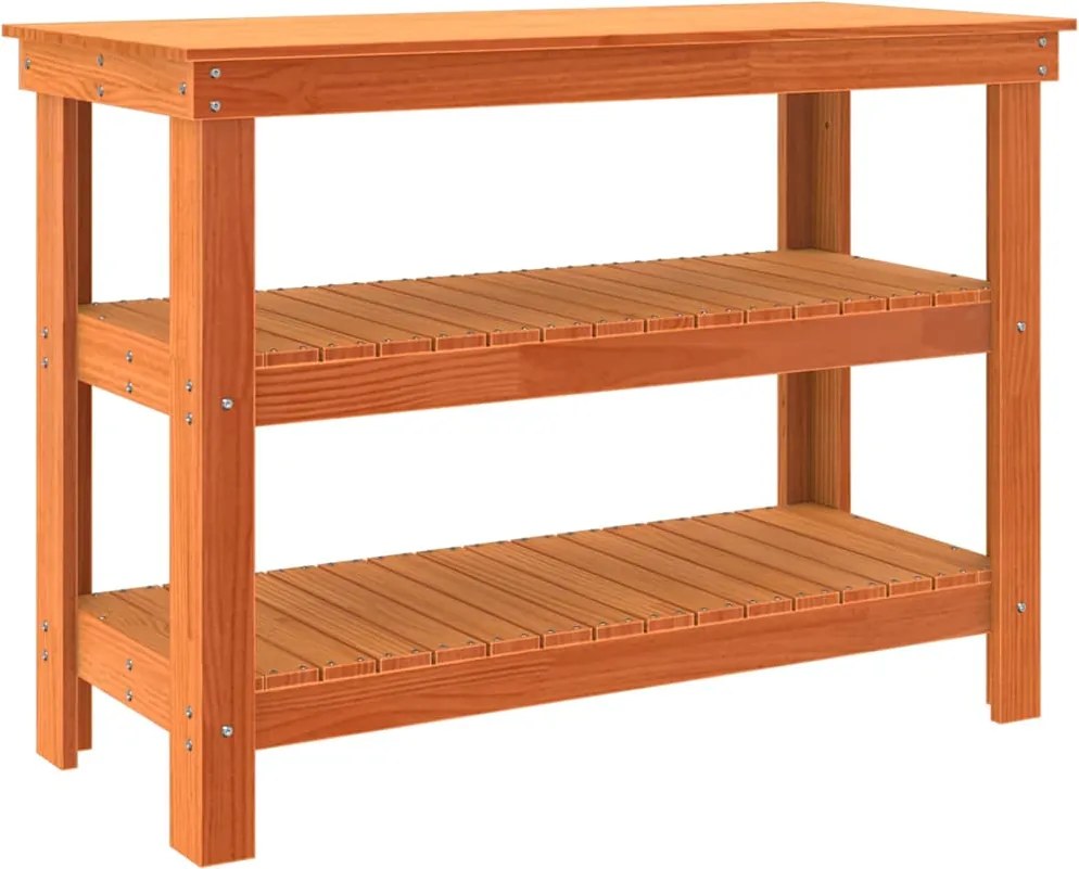 vidaXL Banc de lucru Maro ceruit 110,5 x 50 x 80 cm Lemn masiv de pin