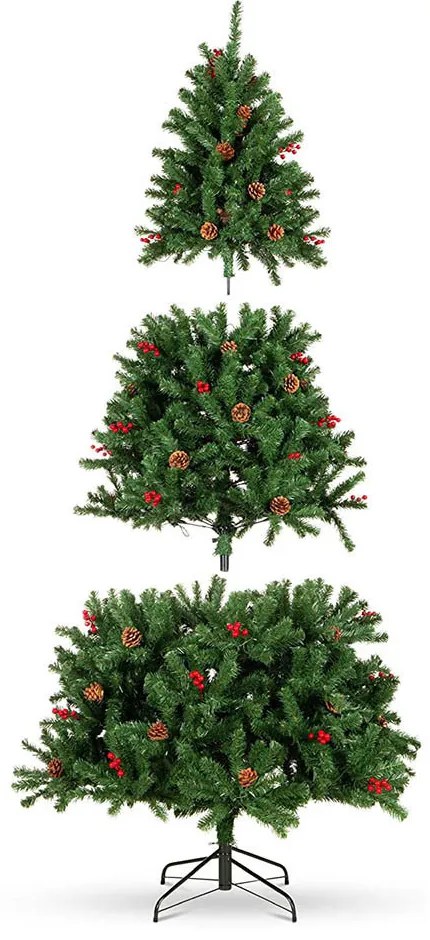 Brad artificial, cu 320 LED-uri, alb cald-210 cm