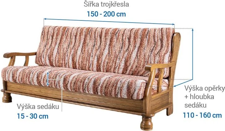 Gaico Huse bielastice OCEANO NOU cărămizii 3fotoliu cu manere de lemn (l. 150 - 200 cm)