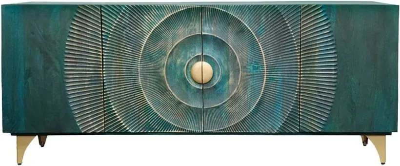 Comoda design vintage Golden Sunset 180cm turcoaz