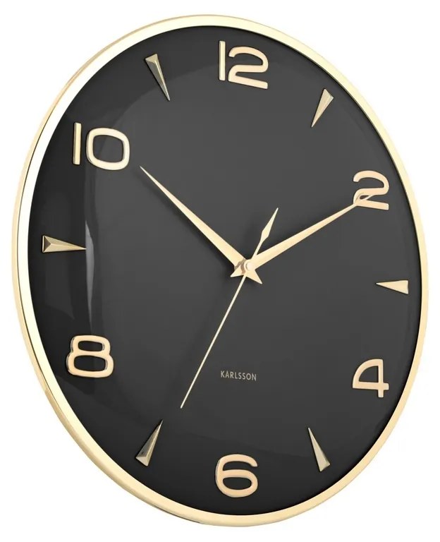 Karlsson 6017BK ceas de perete design negru,diametru 40 cm
