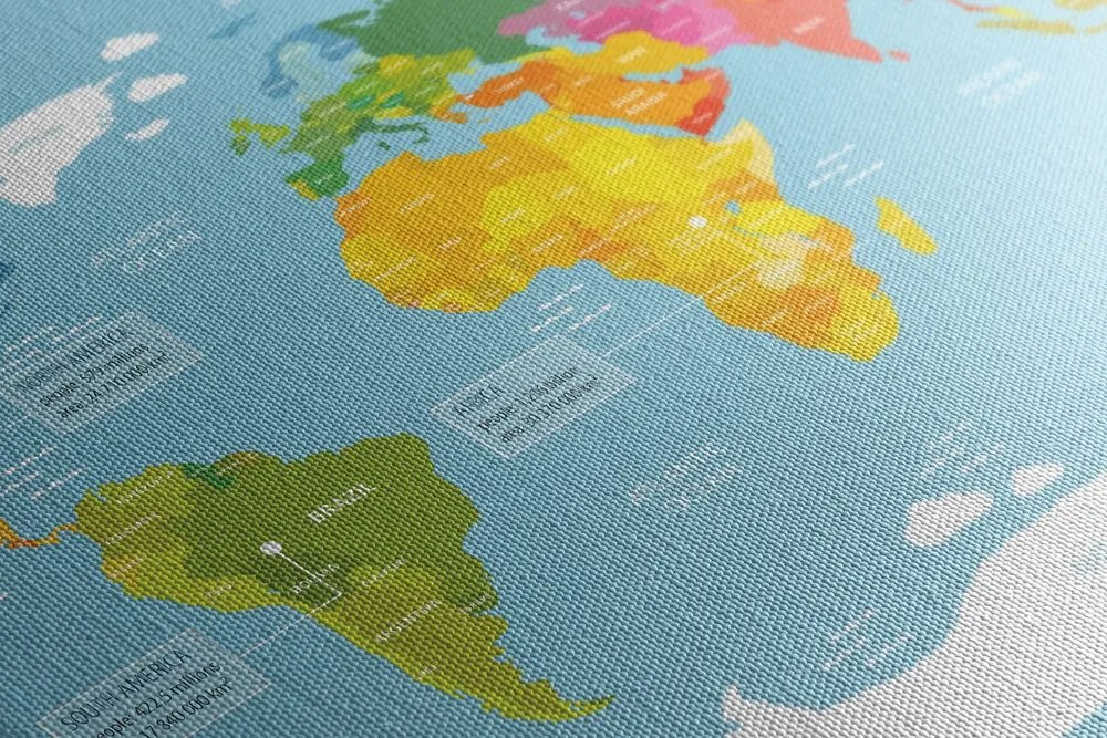 Tablou pe plută harta lumii excepțională