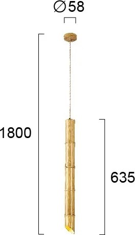 Lustră suspendată pe cablu BAMBOO 1xGU10/50W/230V bambus