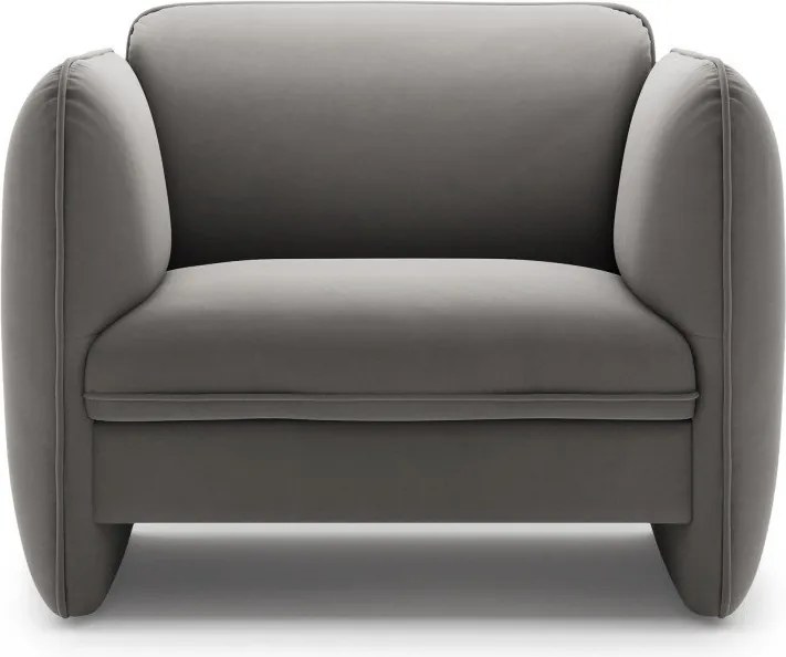Fotoliu gri închis cu tapițerie din catifea Georgia – Micadoni