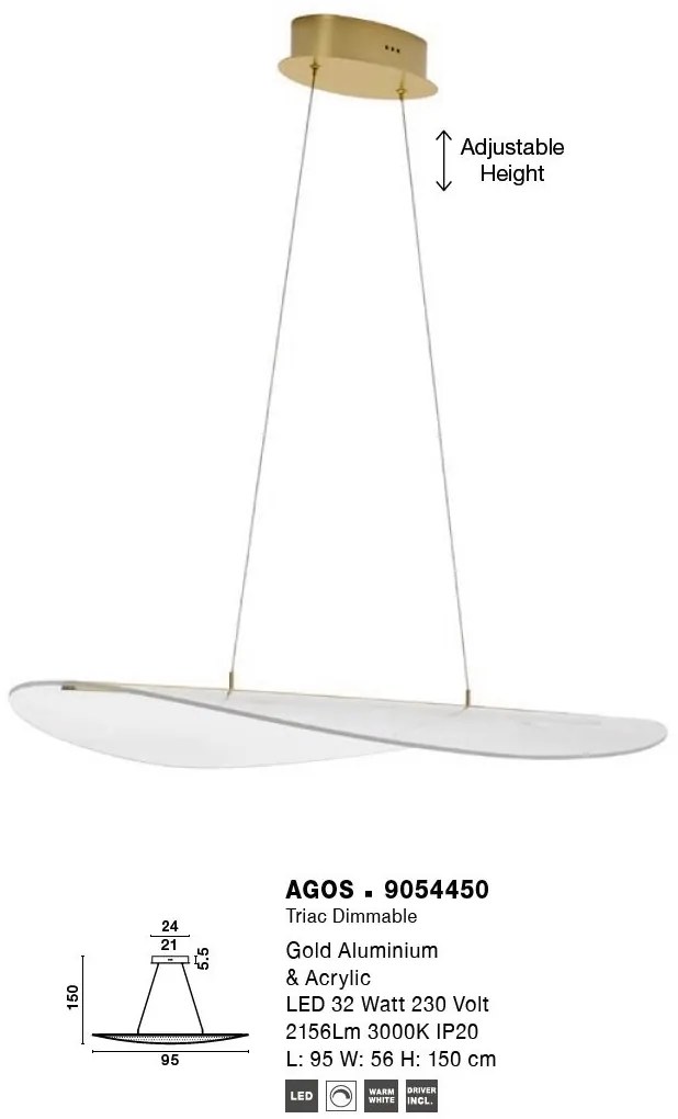 Lustra LED suspendata design modern AGOS