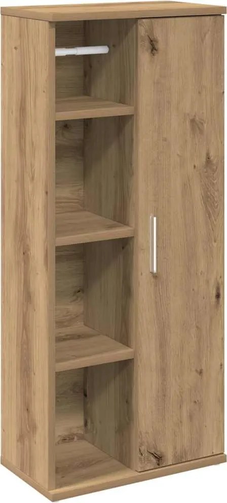 vidaXL Dulap de baie cu suport role, stejar artizanal, 39x22x90 cm