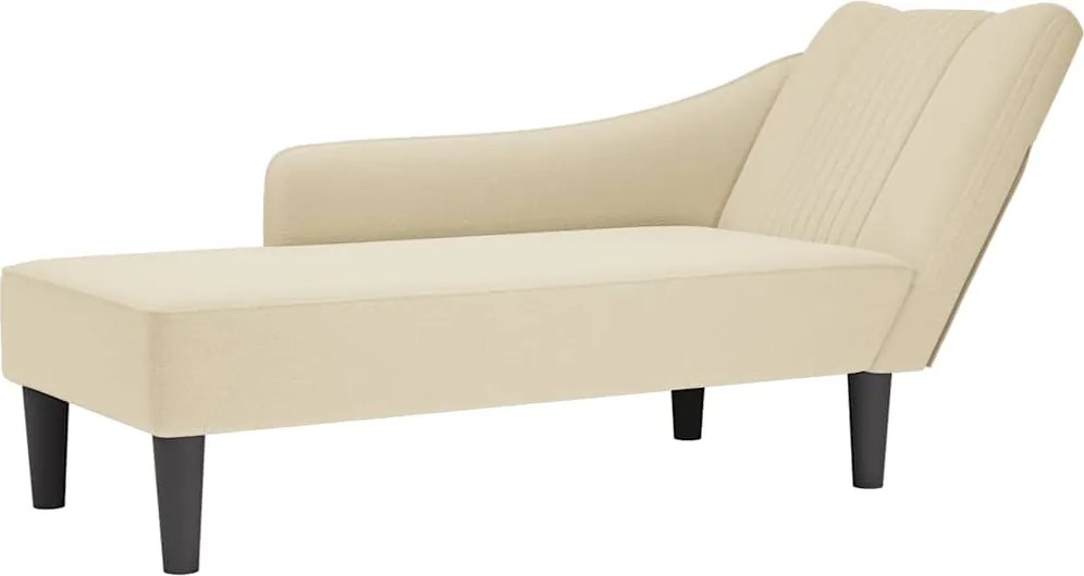 vidaXL Sezlong cu țesătură crem pentru cotieră dreaptă
