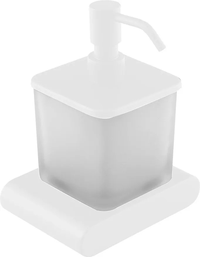 Dozator de săpun lichid alb de montat pe perete din sticlă 300 ml Flori – Sapho