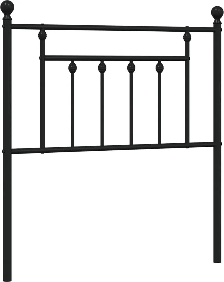 vidaXL Tăblie de pat de schimb metalică, negru, 80 cm
