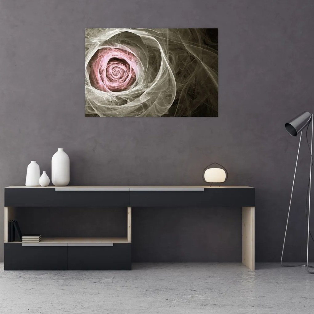 Tablou - Abstract trandafir roz deschis roz (90x60 cm)