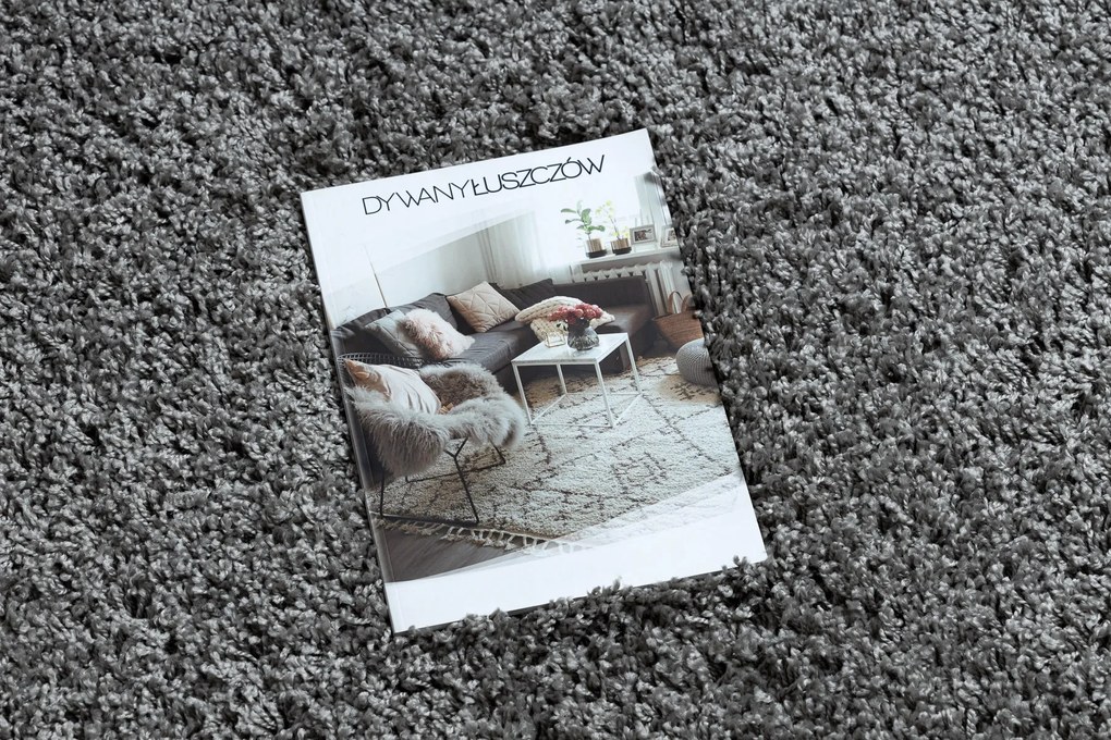Covor SOFFI cerc shaggy 5cm gri