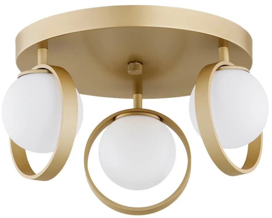 Plafoniera cu 3 spoturi design modern Saturnia auriu