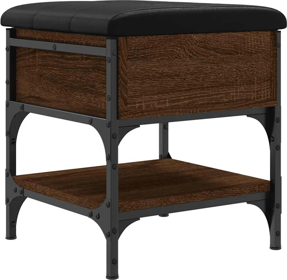 vidaXL Bancă de pantofi, stejar maro, 42x42x45 cm, lemn prelucrat