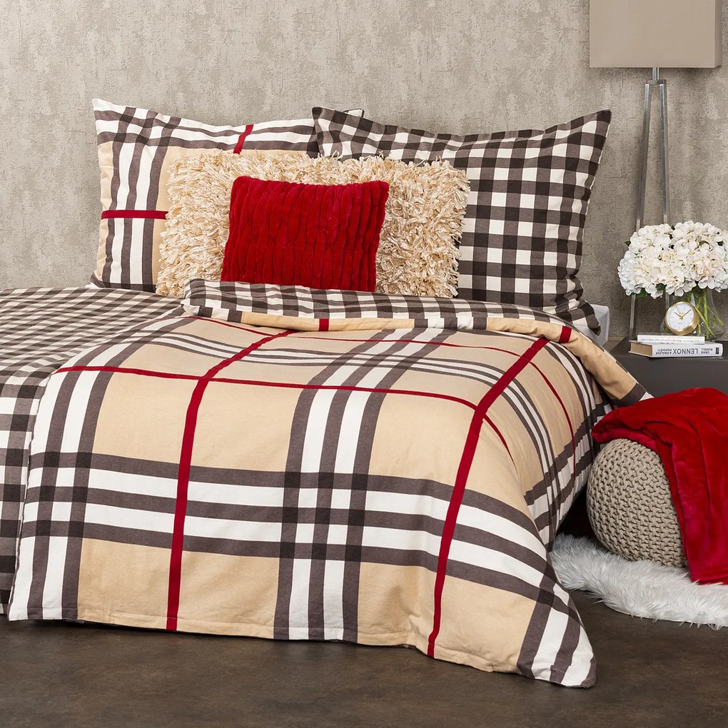 Lenjerie de pat bumbac flanel 4Home Cub, 140 x 220 cm, 70 x 90 cm, 140 x 220 cm, 70 x 90 cm