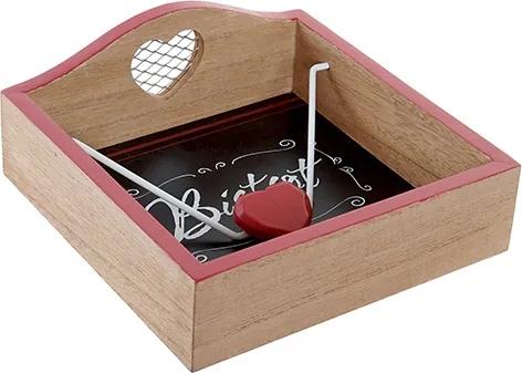 Suport pentru servetele Heart din lemn 18.5 cm