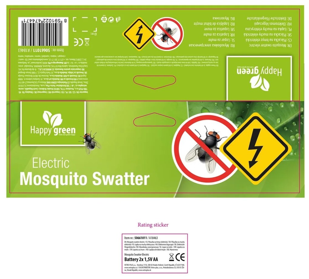 Happy Green Paletă electrică pentru insecte, 51 cm