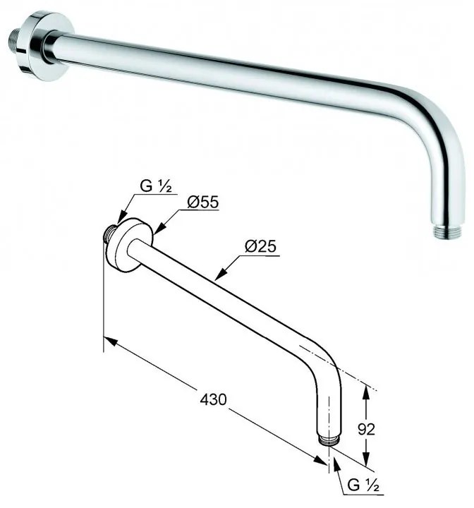 Set de dus, Kludi, Bozz, 7 in 1, crom