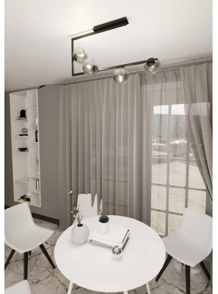 Lustră pe tijă SOMA 4xE14/10W/230V negru/gri