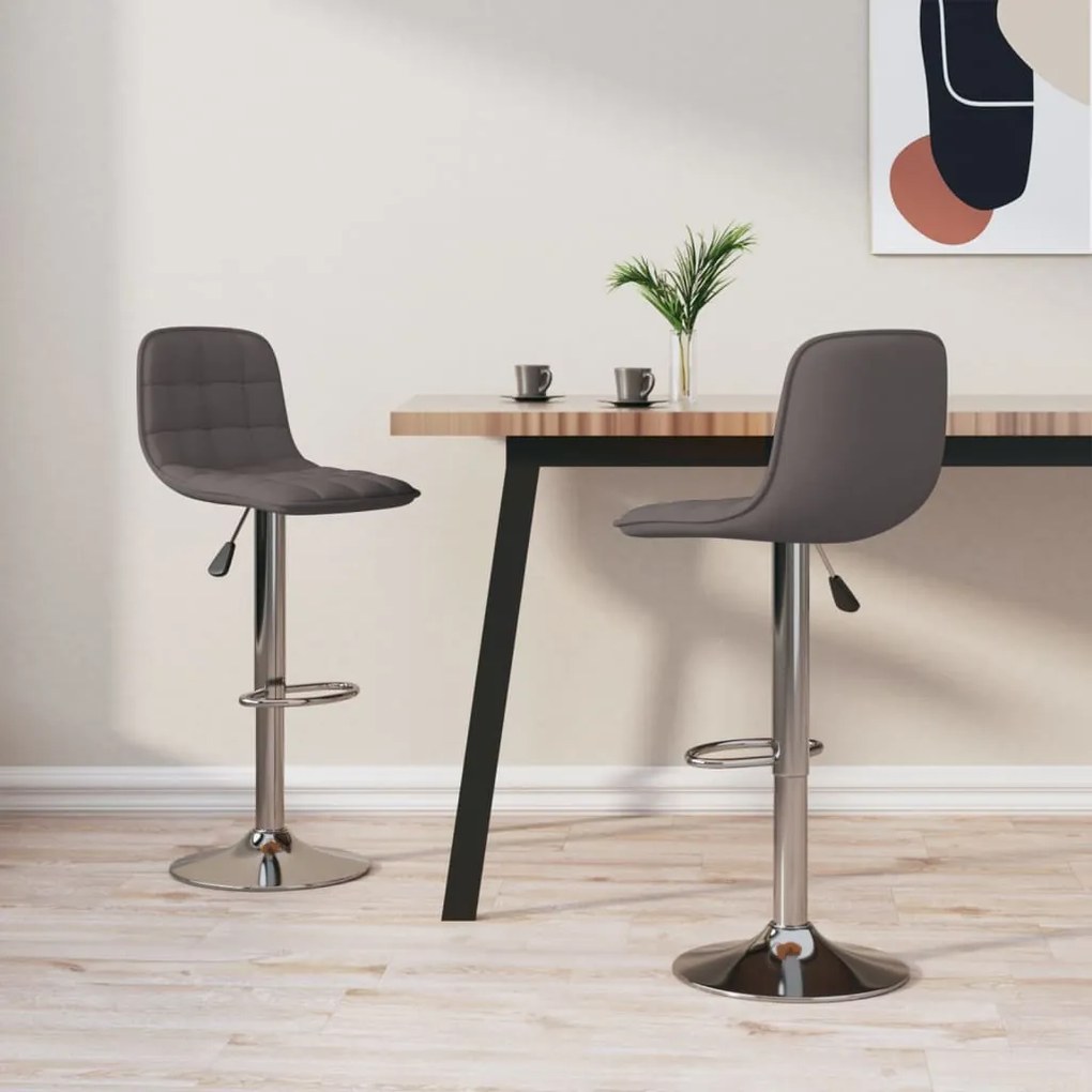 vidaXL Scaune de bar, 2 buc., gri taupe, material textil