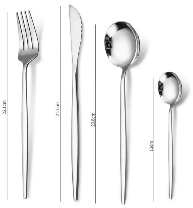 Set Tacamuri din Inox 24 Piese Silver Premium German