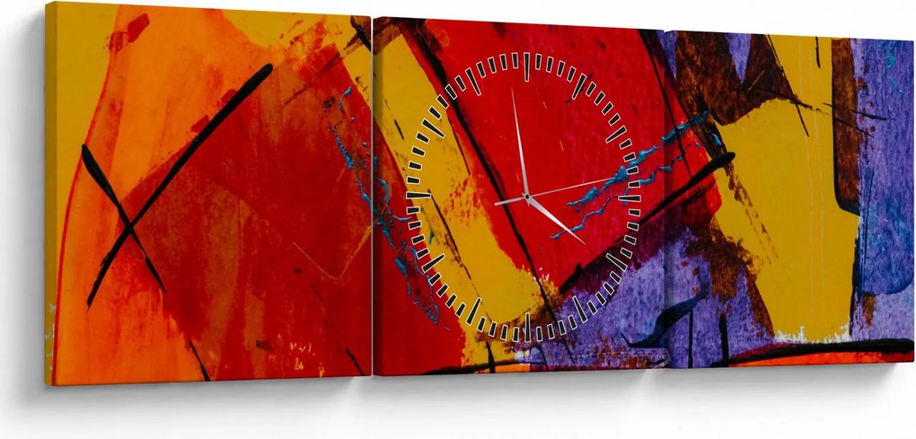 Tablou cu abstracție (cu ceas) (90x30 cm)