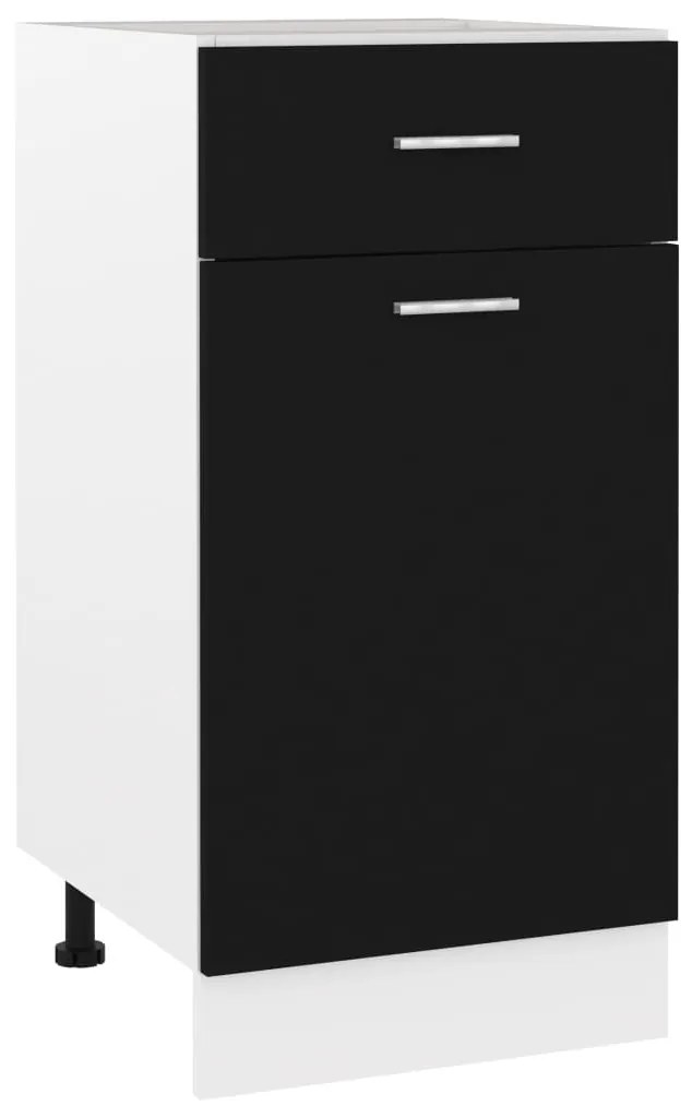 vidaXL Dulap inferior cu sertar “Lyon”, negru, 40x46x81,5 cm