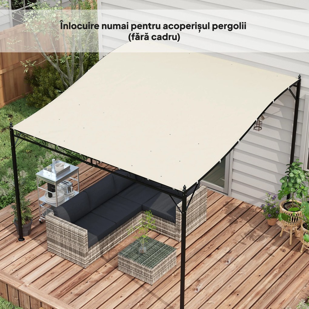 Outsunny Copertină Pergolă Rezervă, Orificii Scurgere 2.5x3m, Protecție UV, Bej | Aosom Romania