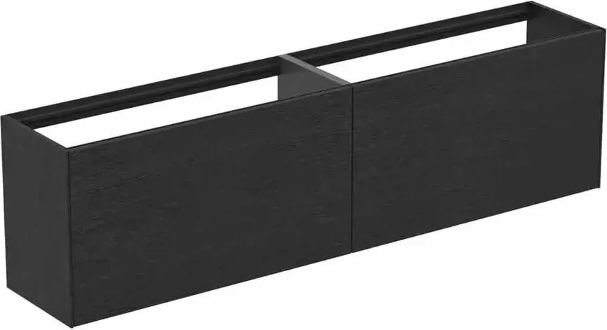 Dulap baza suspendat Ideal Standard Atelier Conca 2 sertare 200 cm finisaj stejar inchis