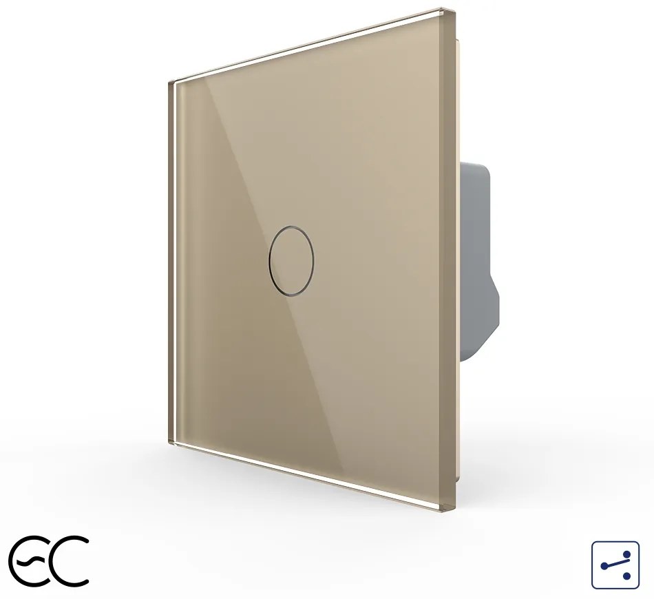 Intrerupator Simplu Cap Scara / Cruce cu Touch LIVOLO din Sticla – Protocol ZigBee EC